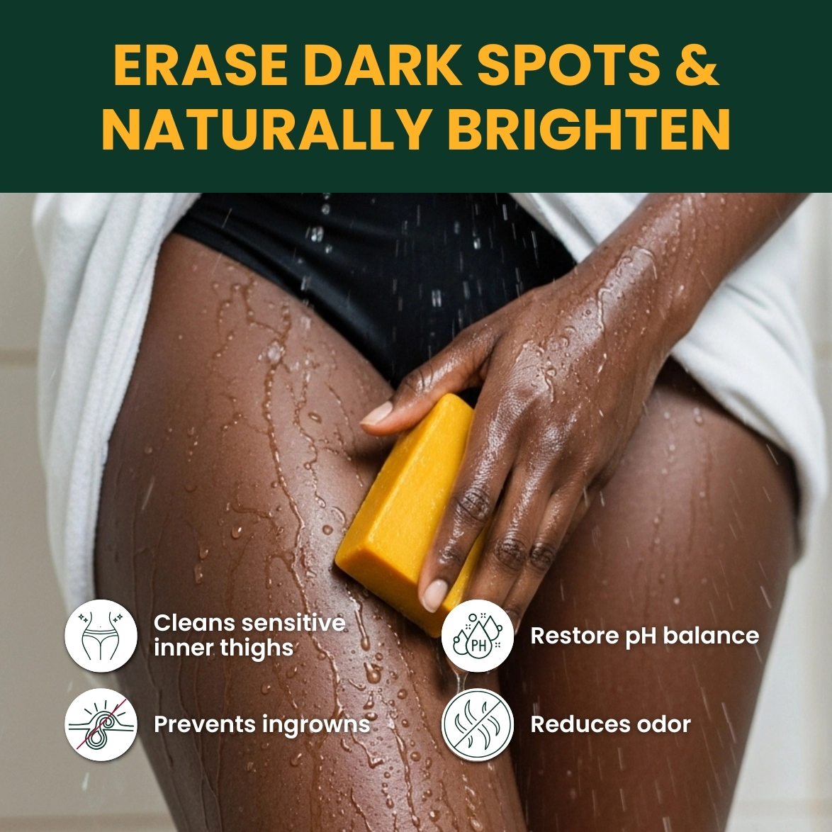 Turmeric Brightening Soap (with Vitamin C, Kojic Acid, Coconut Oil).